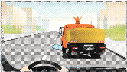 Разрешается ли вам выполнить обгон этого грузового автомобиля?
